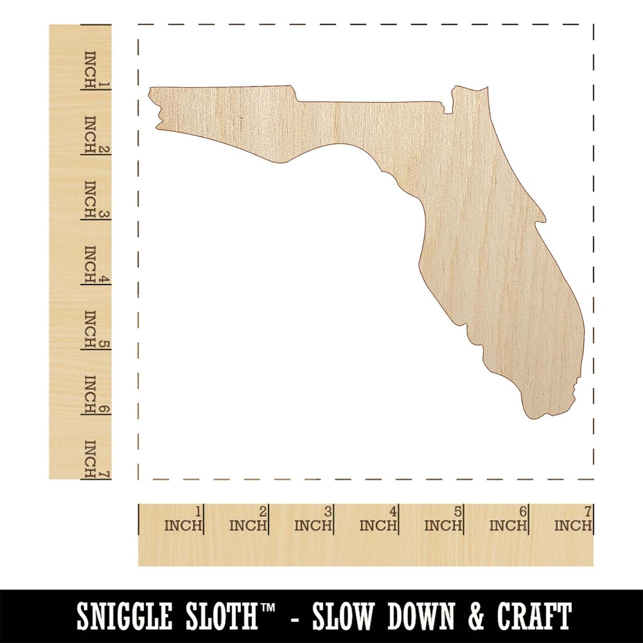 Florida State Silhouette Unfinished Wood Shape Piece Cutout for DIY Craft Projects